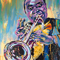 Експресивна абстрактна картина Louis Armstrong